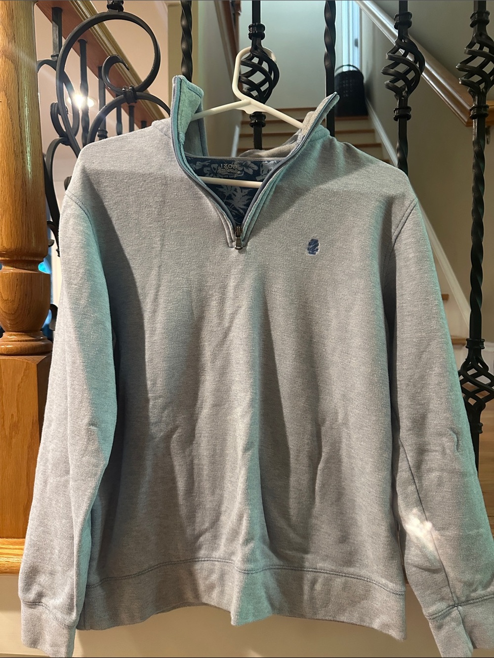 Izod Light Blue Quarter-Zip Pullover with Blue Logo
